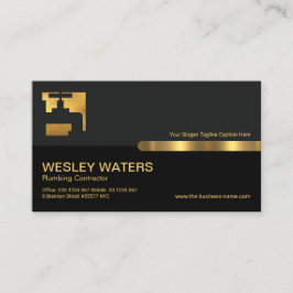 グレーの黒い柱の金ゴールド水栓給水栓 名刺