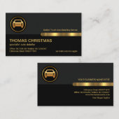 グレーの黒い画層金ゴールドタブ自動整備士 名刺 (正面/裏面)