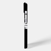 グレーの黒と白の音符スコア Case-Mate iPhoneケース (裏面 / 左)