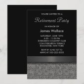 グレーの黒の退職パーティー 招待状 (正面/裏面)