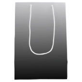 グレーの2トーングラデーショングラディエントの黒い色合い ミディアムペーパーバッグ (裏面)