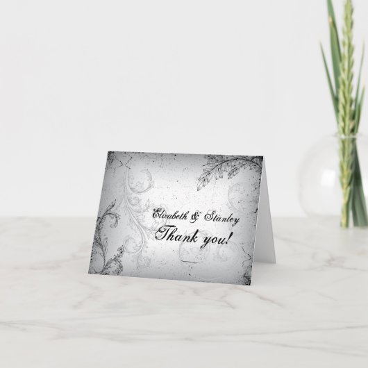 グレーの25周年結婚記念日 お礼 サンキューカード (正面)