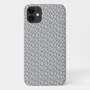 グレーの70年代スタイルのスクエア iPhone 11 ケース