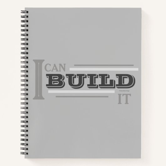 (グレーの) I Can Build It プランナー/ ノートブック (正面)