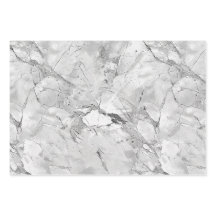 グレーの"Regal Stone Vein"大理石テクスチャラッピングPa