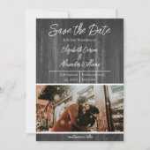 グレーの rustic な写真 Save The Date セーブザデート (正面)
