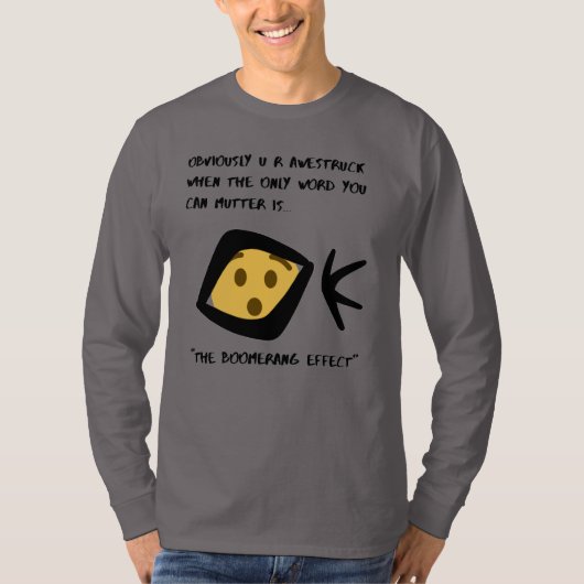 グレーの'Awestrick'基本長袖の変化 Tシャツ (正面)