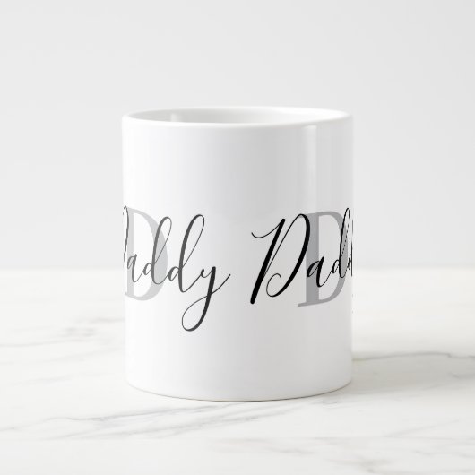 グレーのDaddyモノグラム ジャンボコーヒーマグカップ (正面)