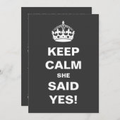 グレーのKeep Calm and Marry On ウェディング招待状 招待状 (正面/裏面)