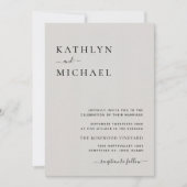 グレーのQRコードモダンすべて結婚の 招待状 (正面)