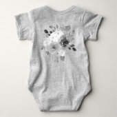 グレーのtシャツ ベビーボディスーツ (裏面)