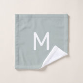 グレーはっきりしたと白、オプションのモノグラム バスタオルセット (ウォッシュタオル)