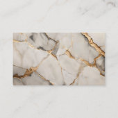 グレーはっきりしたと金ゴールド大理石モダン名刺 名刺 (裏面)