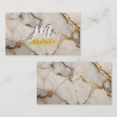 グレーはっきりしたと金ゴールド大理石モダン名刺 名刺 (正面/裏面)