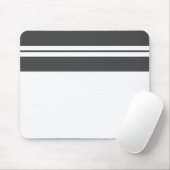 グレーはっきりしたの上辺ストライプの長い白い背景 マウスパッド (マウス)