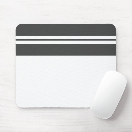グレーはっきりしたの上辺ストライプの長い白い背景 マウスパッド (マウス)