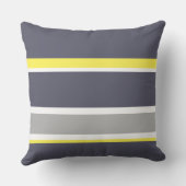 グレーはっきりしたイエローストライプ装飾用クッション クッション (裏面)