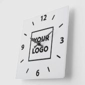 グレーはっきりしたカスタムのビジネス・ロゴ スクエア壁時計 (傾斜)