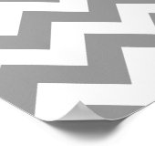 グレーはっきりしたシェブロン ポスター (角)