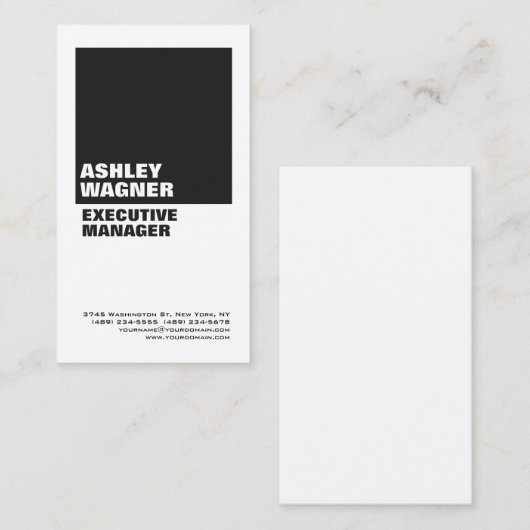 グレーはっきりしたホワイトプレーンプロフェッショナルミニマル 名刺 (正面/裏面)