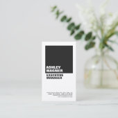 グレーはっきりしたホワイトプレーンプロフェッショナルミニマル 名刺 (スタンド正面)