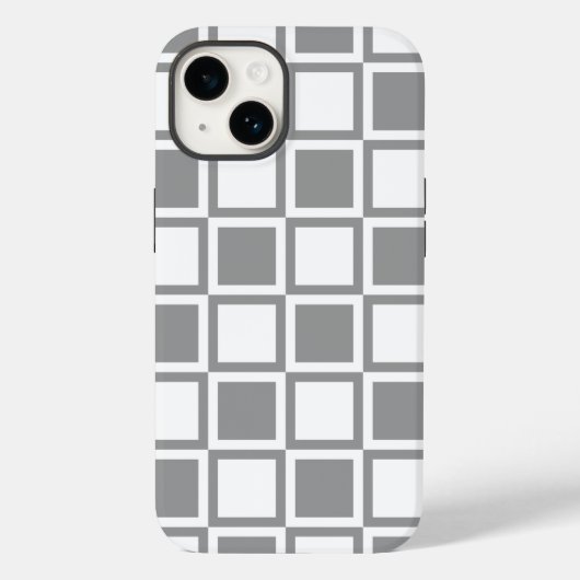 グレーはっきりしたモダン四角形 Case-Mate iPhoneケース (裏面)