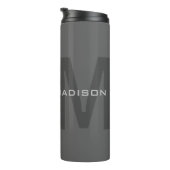 グレーはっきりしたモノグラムモダンミニマリスト名イニシャル タンブラー (回転右)