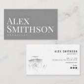 グレーはっきりした文字アーキテクト名刺 名刺 (正面/裏面)