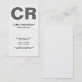 グレーはっきりした文字モノグラムスタイリッシュ名刺 名刺 (正面/裏面)