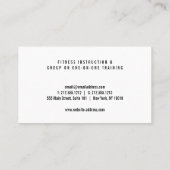 グレーはっきりした/ブラックパーソナルトレーナー名刺 名刺 (裏面)