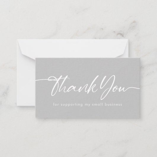 グレーは私のスモールビジネスをサポートしてくれてありがとう ノートカード (正面)