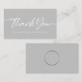 グレーは私のスモールビジネスをサポートしてくれてありがとう ノートカード (正面/裏面)