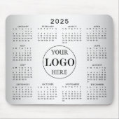 グレーぼやけバックグラウンカスタムド2025カレンダー マウスパッド (正面)