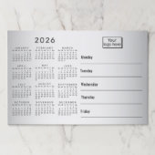 グレーぼやけバックグラウンカスタムド2026カレンダー ペーパーパッド (正面)