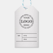 グレーぼやけバックグラウンカスタムド・ロゴのビジネス価格 ギフトタグ (正面)