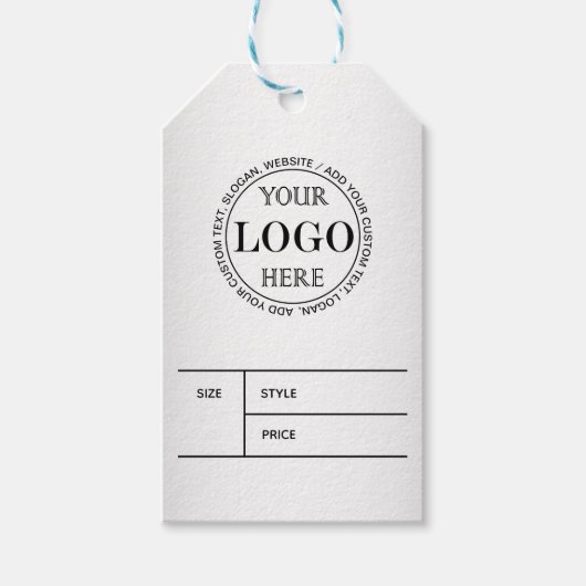 グレーぼやけバックグラウンカスタムド・ロゴのビジネス価格 ギフトタグ (正面)