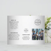 グレーぼやけ背景のカスタムロゴカタログ (スタンド正面)