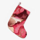 グレーろうけつ染めイラストレーション。白のシルキーテクスチャ。バラ スモールクリスマスストッキング (正面 (吊り時))