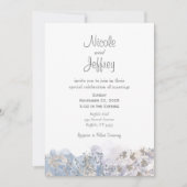 グレーアイスウィンターエレガントウェディング招待状 招待状 (正面)