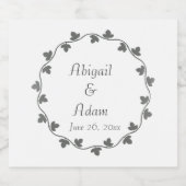 グレーアイビーパーソナライズされたリース結婚ズ スパークリングワインラベル (シングルラベル)