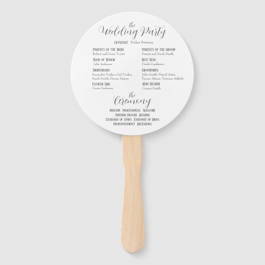 グレーアイビーリースパーソナライズされた結婚式 プログラム ハンドファン (裏面)