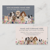 グレーアイボリーペットグルーミングドッグシッタートリマー 名刺 (正面/裏面)