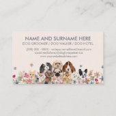 グレーアイボリーペットグルーミングドッグシッタートリマー 名刺 (裏面)