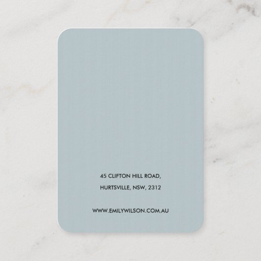 グレーアイボリーホワイトフローラネックレスイヤリングディスプレイ 名刺 (裏面)