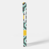 グレーアクアアンドイエローイカットモロッコモノグラム Case-Mate iPhoneケース (裏面 / 左)