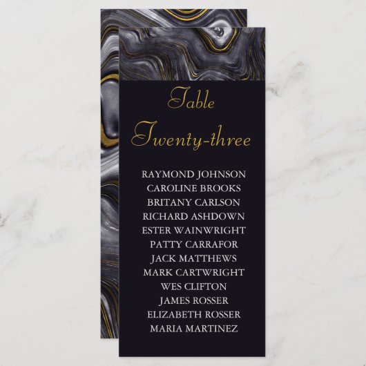 グレーアゲート結婚トのシーティングプランテーブル座席表 (正面/裏面)