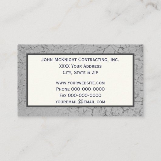 グレーアスファルトテクスチカスタムャとロゴ 名刺 (裏面)