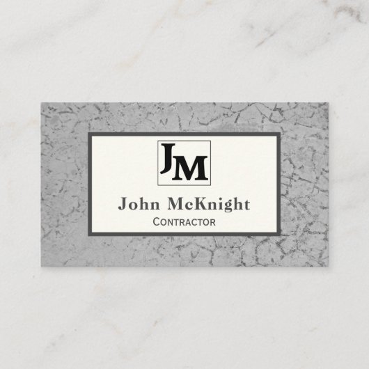 グレーアスファルトテクスチカスタムャとロゴ 名刺 (正面)