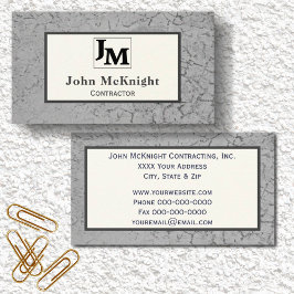 グレーアスファルトテクスチカスタムャとロゴ 名刺