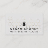 グレーアピアリストハニー金ゴールドのまわりにハニカム 名刺 (正面)